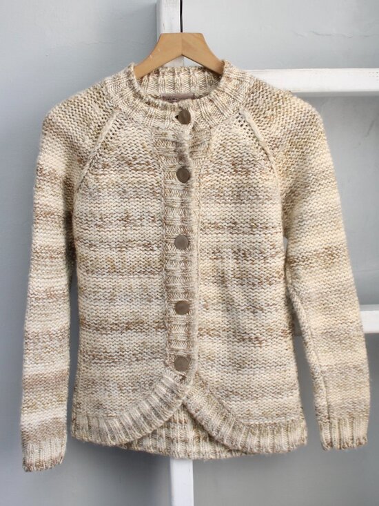 I.E. Relaxed Sweaters - IE Relaxed Chunky Knit  Marled Knit Button Cardigan Sweater Wool Blend Small NWT